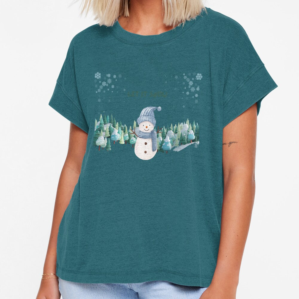 Let It Snow – Cute Watercolor Snowman Winter Design by CozyCosh