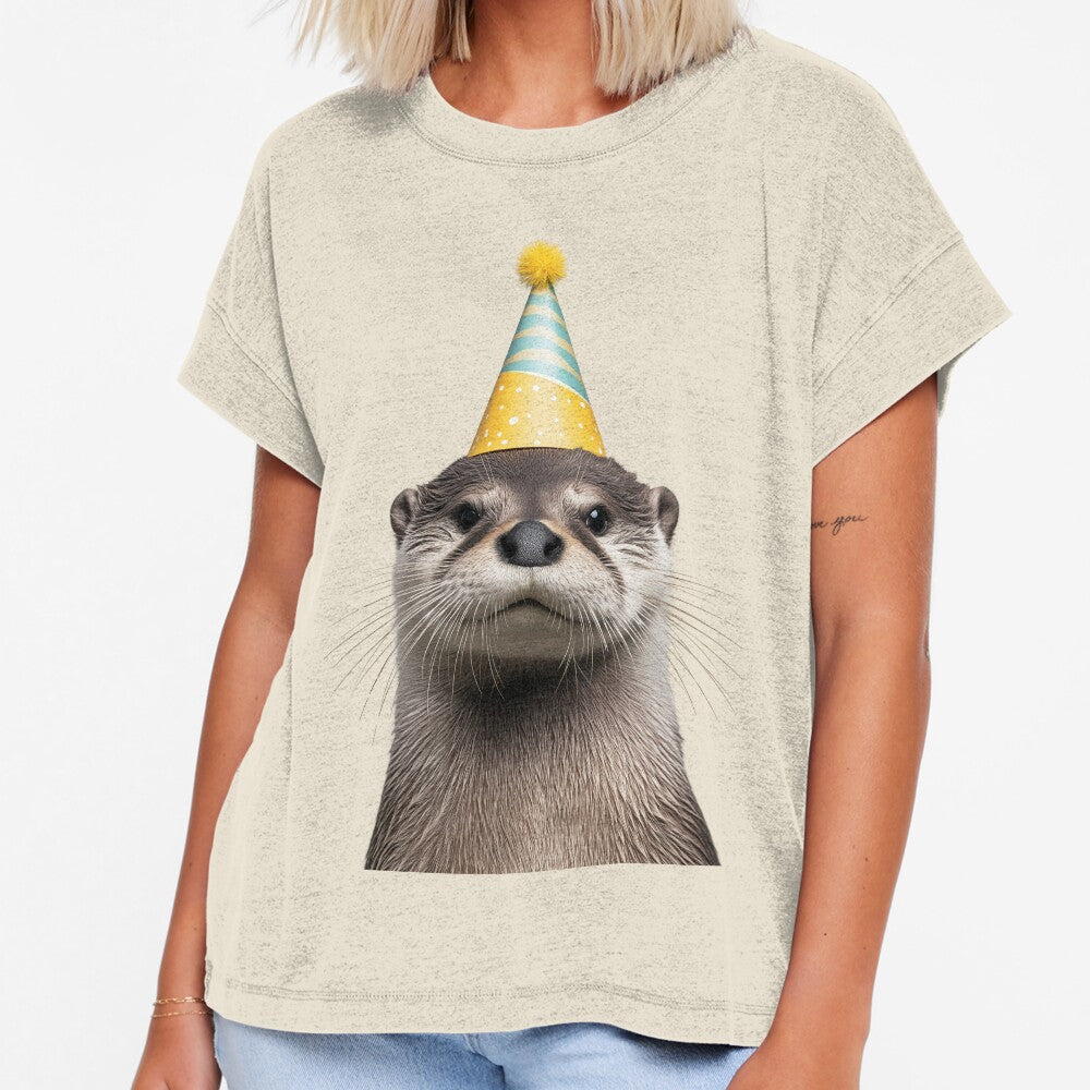 Cute Otter with Party Hat Birthday Celebration by LazyOwlStore