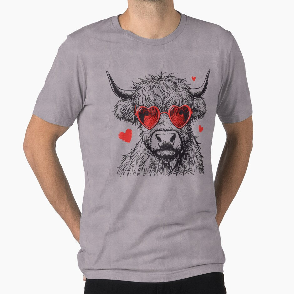 Cute Highland Cow Valentines Day Vintage by TomFrontierArt