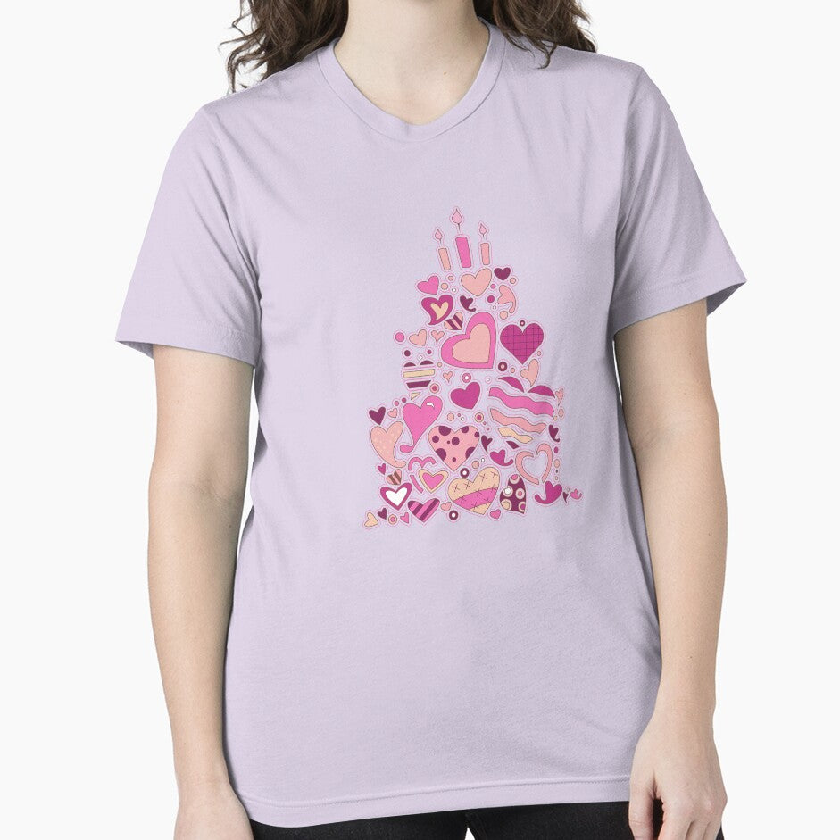 pink hearts cake by angelescar