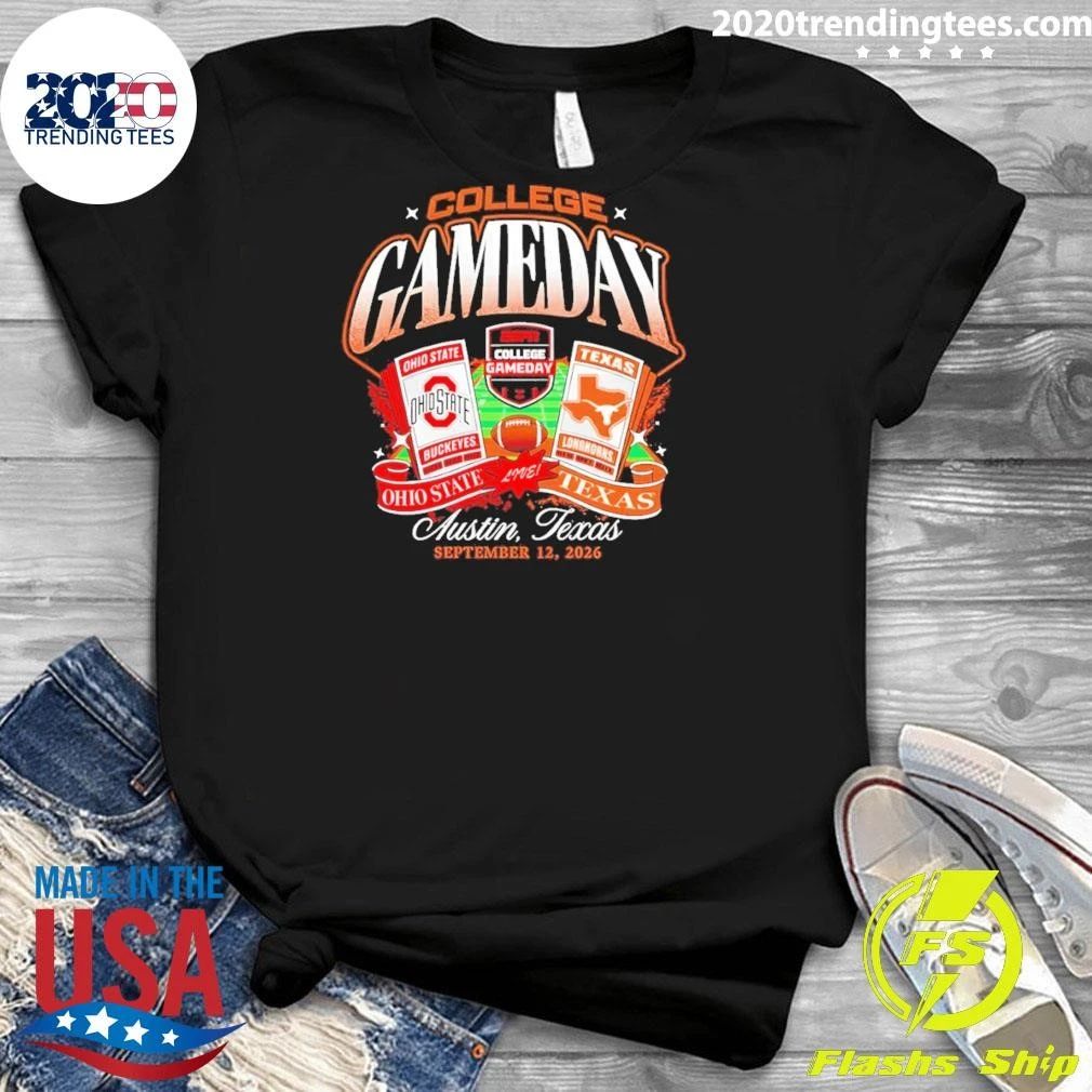 Ohio State Vs Texas Longhorns College Gameday Austin Texas Sept 2026 Football Match Shirt
