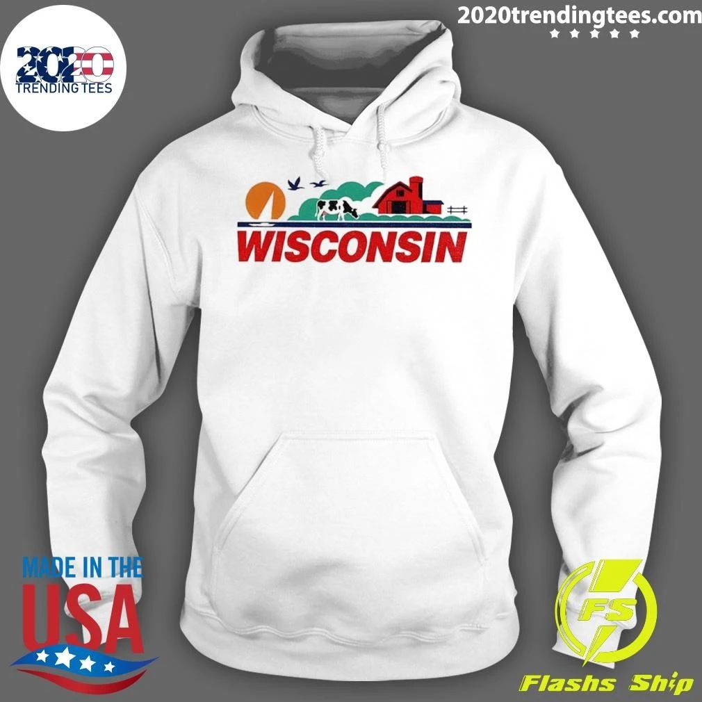 Wisconsin Farm Dairy Cow Barn Landscape Shirt