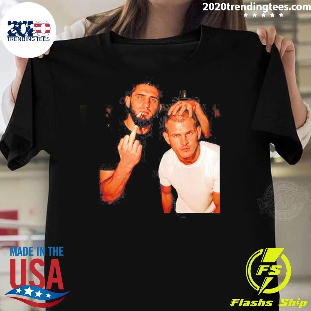 Islam Makhachev And Sean Strickland Ufc Middle Finger Smoking Shirt