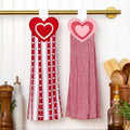 Valentine’s Day Kitchen Tie Towels Hearts Set of 2