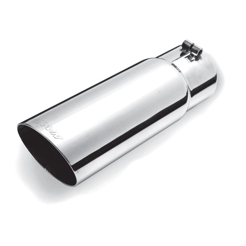 Gibson Round Single Wall Angle-Cut Tip – 3in OD/2.25in Inlet/8in Length – Stainless