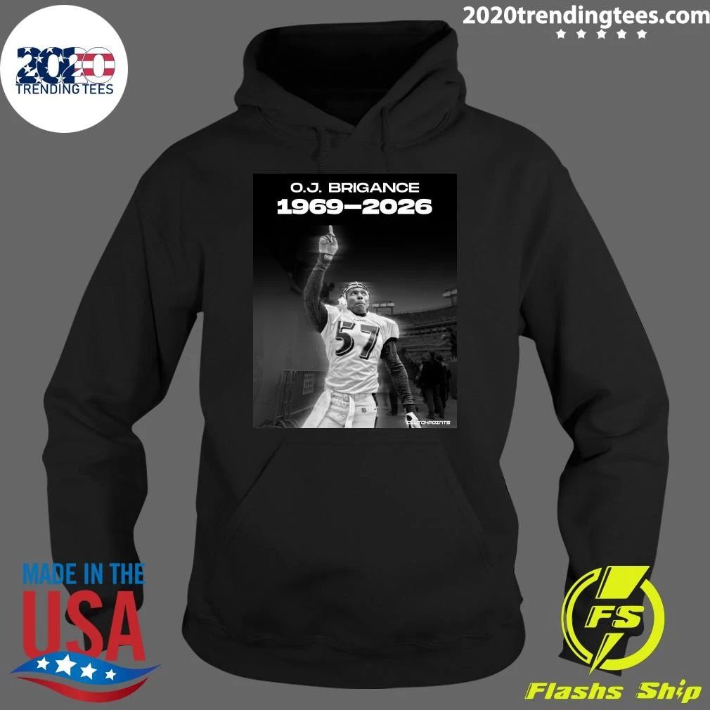 The Ravens announced the passing of former linebacker O.J. Brigance 1969-2026, He was 56 Shirt