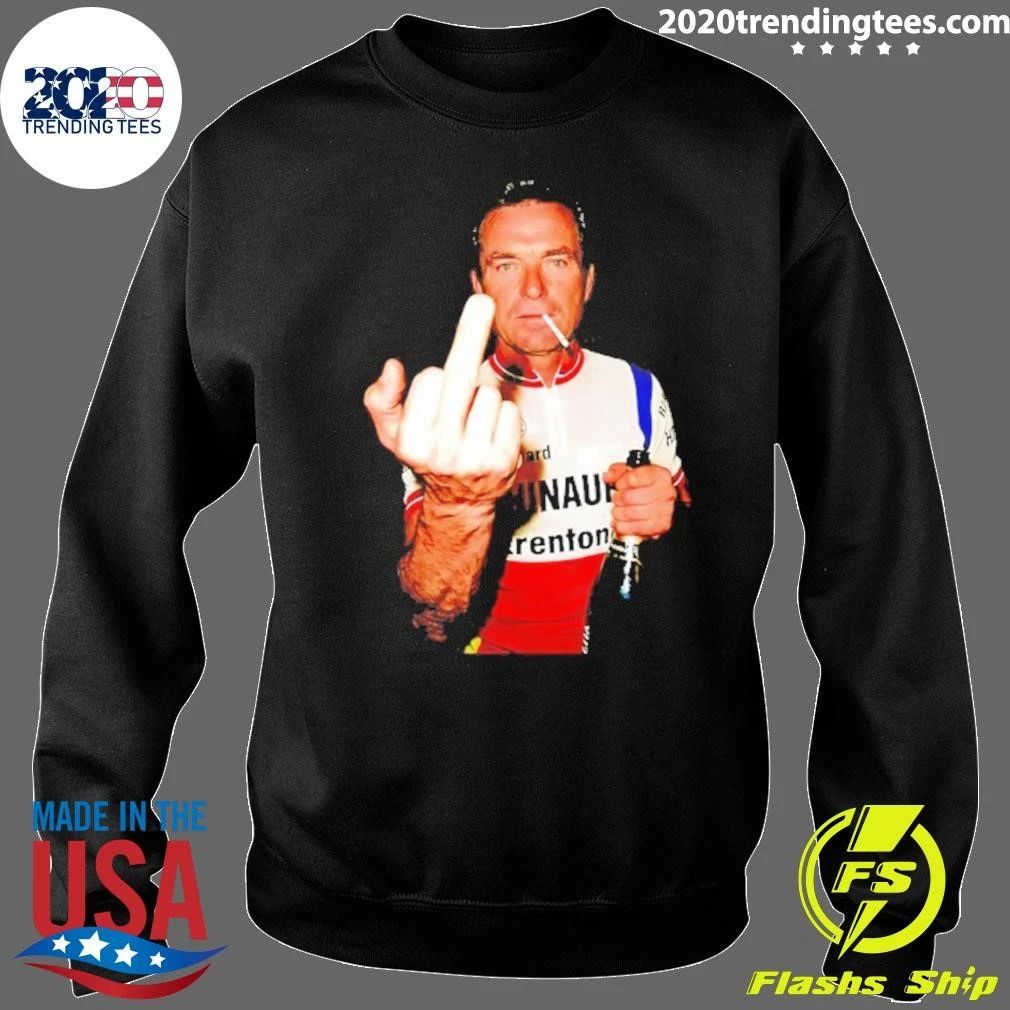 Bernard Hinault Legend Tour De France Middle Finger Beer And Smoking Shirt