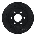 R1 16-22 Nissan NP300 Frontier (Mexico) Front Right Drilled & Slotted Black Brake Rotor