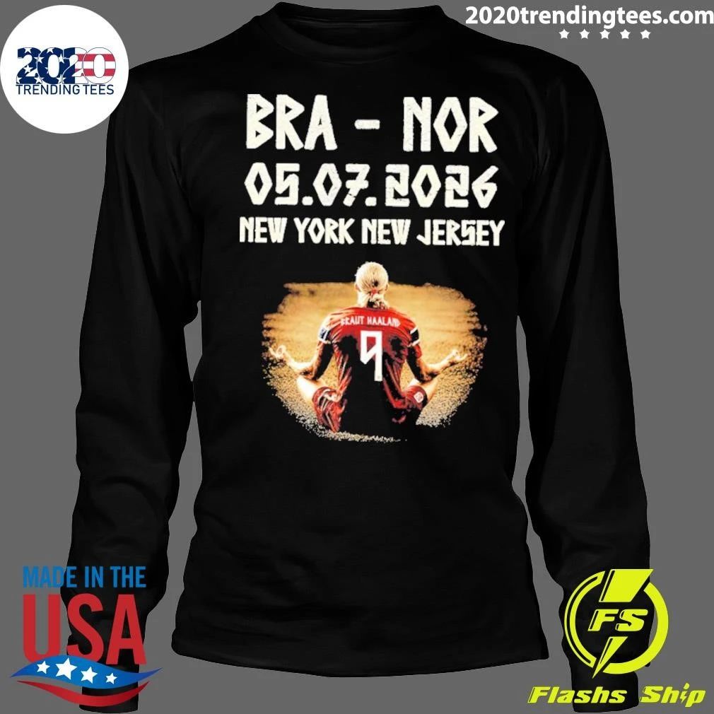 Erling Haaland Norway Soccer World Cup 2026 Bra-nor New York New Jersey Match Day Shirt