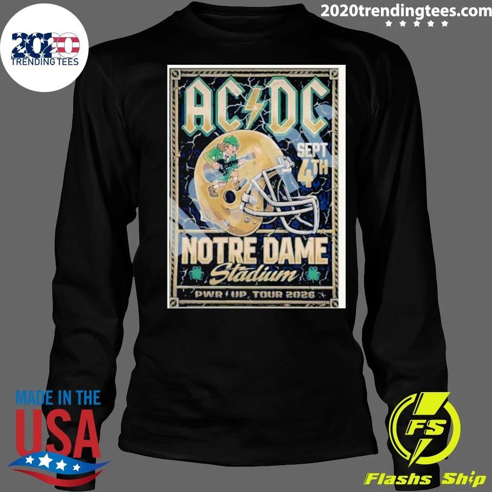 Acdc Band Notre Dame Stadium Pwr Up Tour 2026 Shirt