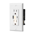 DEWENWILS USB Outlet with LED Night Light, 5V 4.8A Tamper-Resistant USB Wall Outlets with USB-A & USB-C Ports, Wall Plate for Kitchen, Bathroom, Office, White-HUWS04A