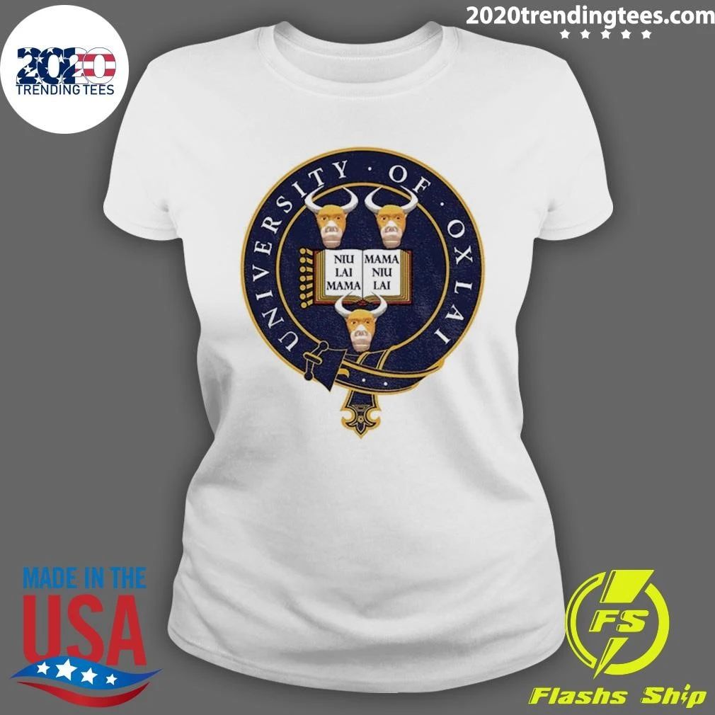 Ox University Coat Of Arms Emblem With Niu Lai Mama Niu Lai Shirt