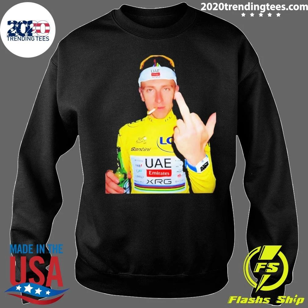Tour de France Tadej Pogačar Yellow Jersey Middle Finger Shirt
