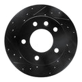 R1 02-06 Dodge Sprinter 3500 Front Left Drilled & Slotted Black Brake Rotor