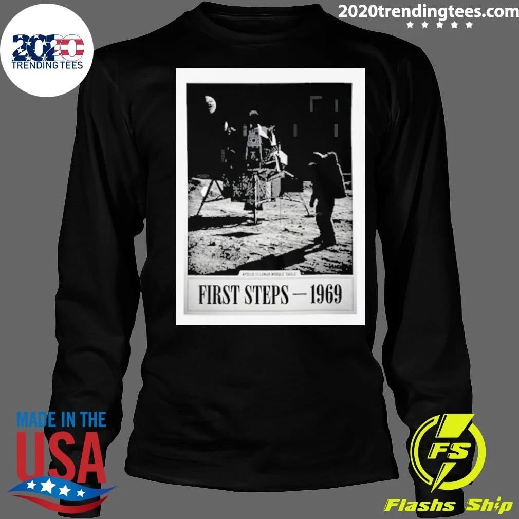First Steps 1969 Moon Landing Vintage NASA Apollo Astronaut Shirt