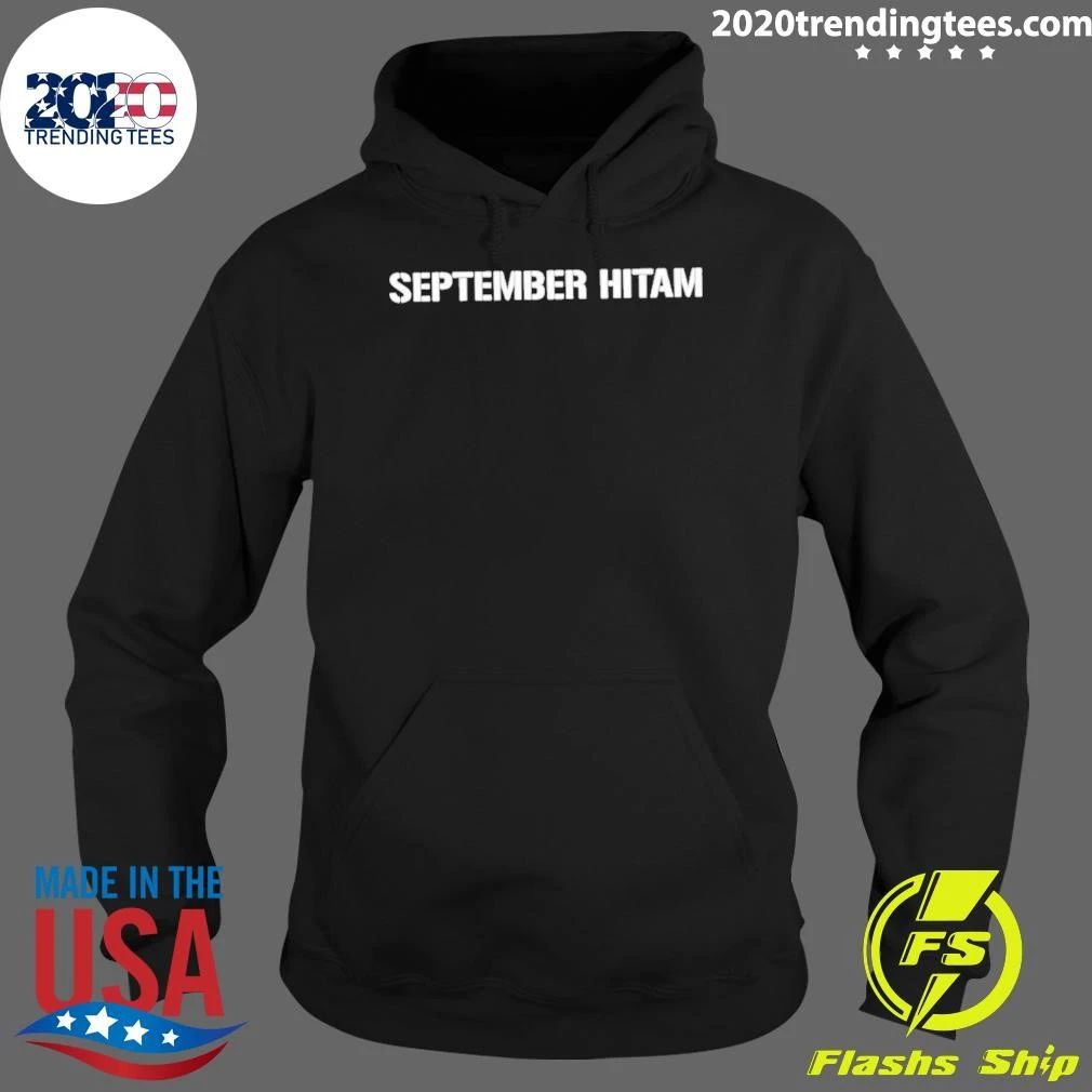 September Hitam Text Shirt