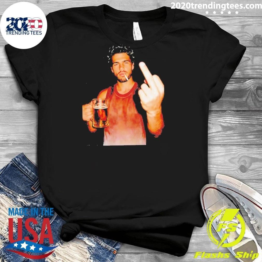 Carlitos Tennis Player Middle Finger Smoking And Beer Shirt