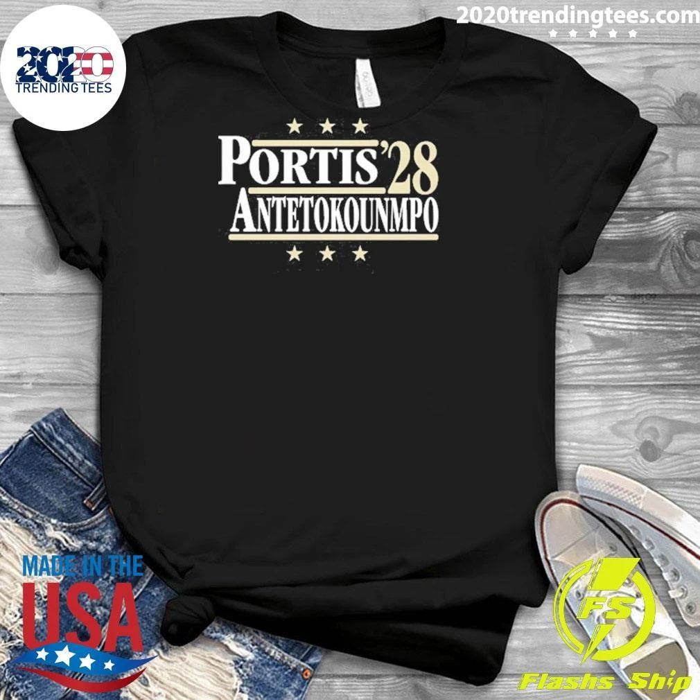 Portis & Antetokounmpo ’28 Political Campaign Parody Basketball Legends For President Fan Shirt