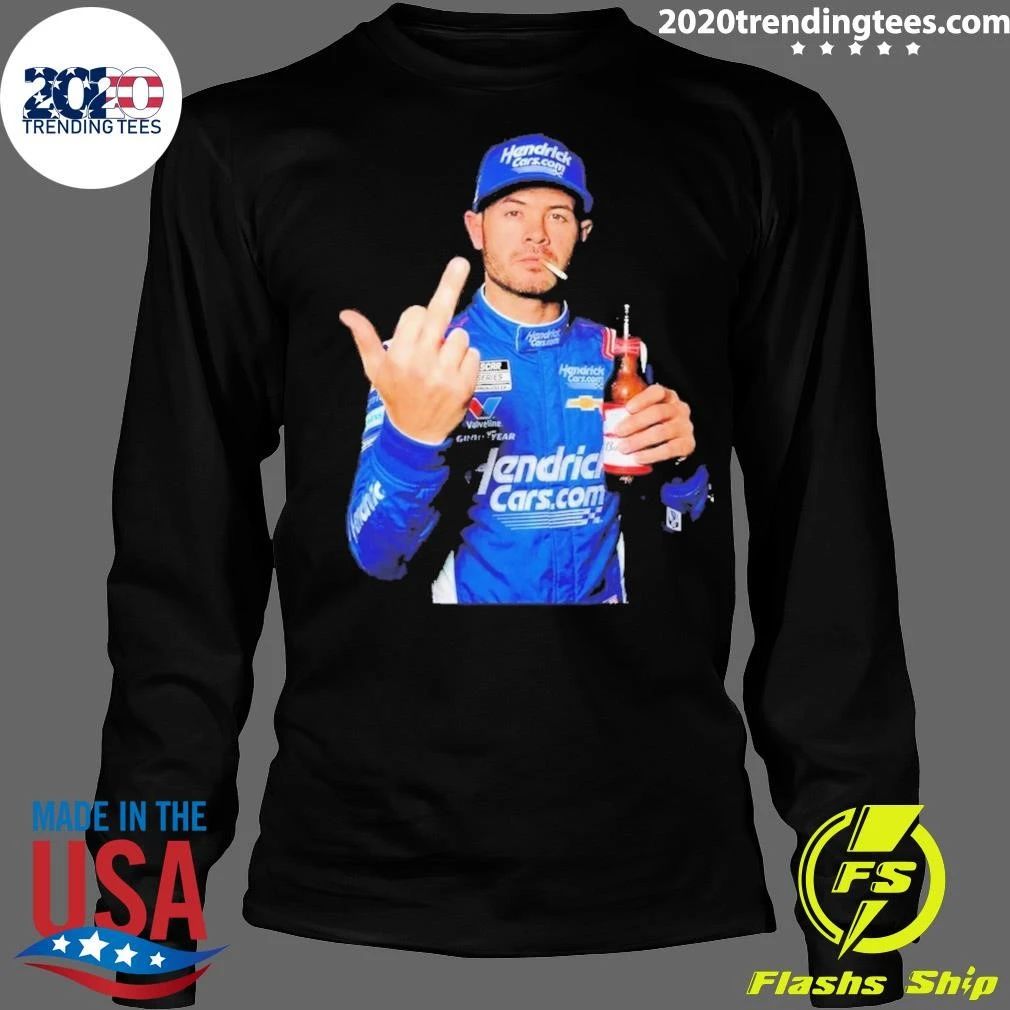 Kyle Larson Middle Finger Smoke Beer Shirt