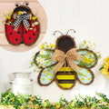 Handcrafted Rattan Bee or Ladybug Wall Decor with Vibrant Yellow Flowers
