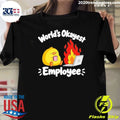 World’s Okayest Employee Duck And Laptop Fire Shirt