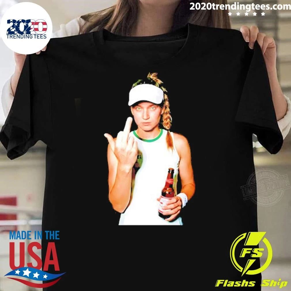 Elena Rybakina Budweiser Middle Finger And Beer Shirt