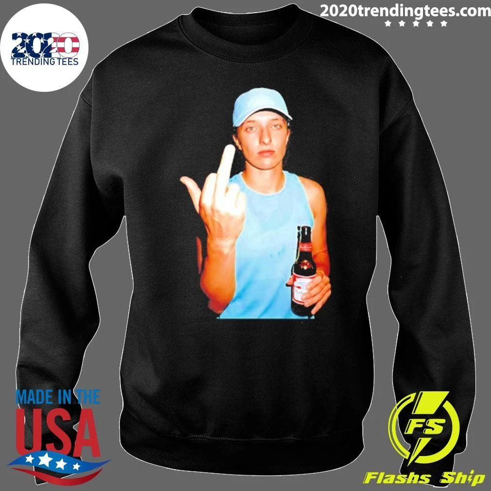 Iga Swiatek Middle Finger Budweiser Tennis Beer Shirt