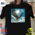 Majestic Bald Eagle Soaring Under the Bright Sun American Eagle in Flight Shirt