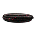 Vibrant 11968R -8 Black/Red Nylon Braided Flex Race Hose 10 Feet