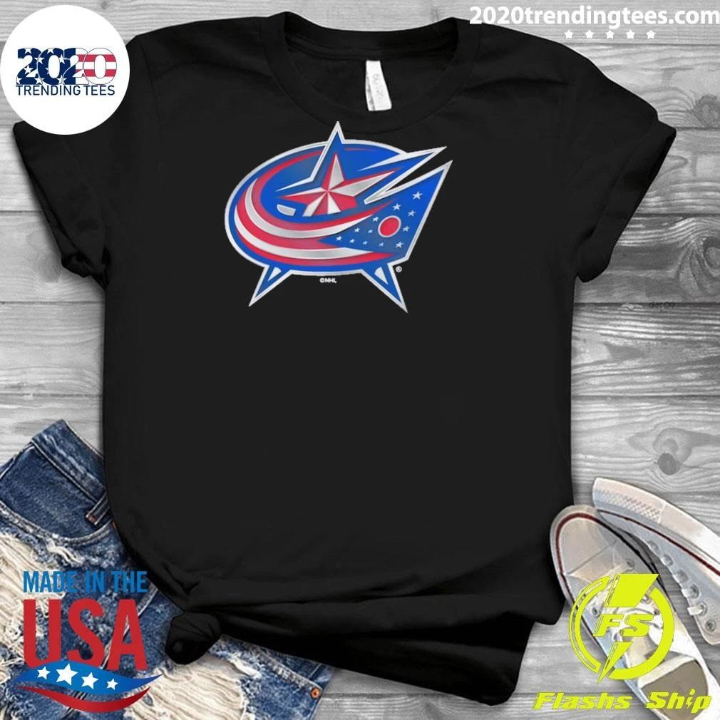 Columbus Blue Jackets Metallic Mascot Shirt