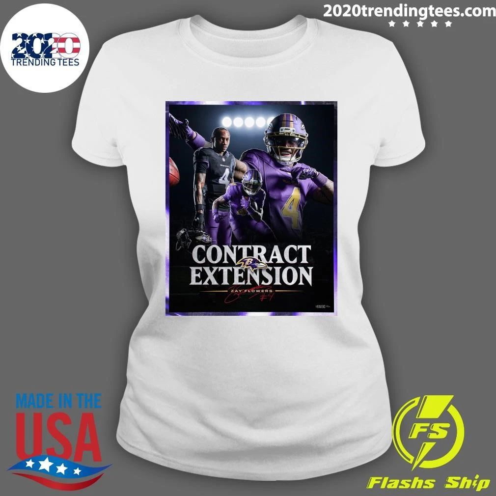 WR Zay Flowers Contract Extension Signature Shirt